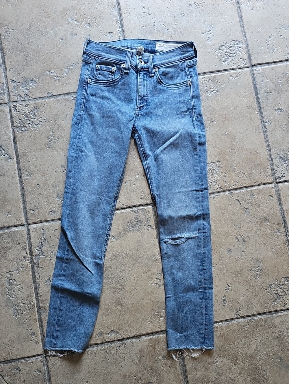 Women's Light Blue Distressed Skinny Jeans